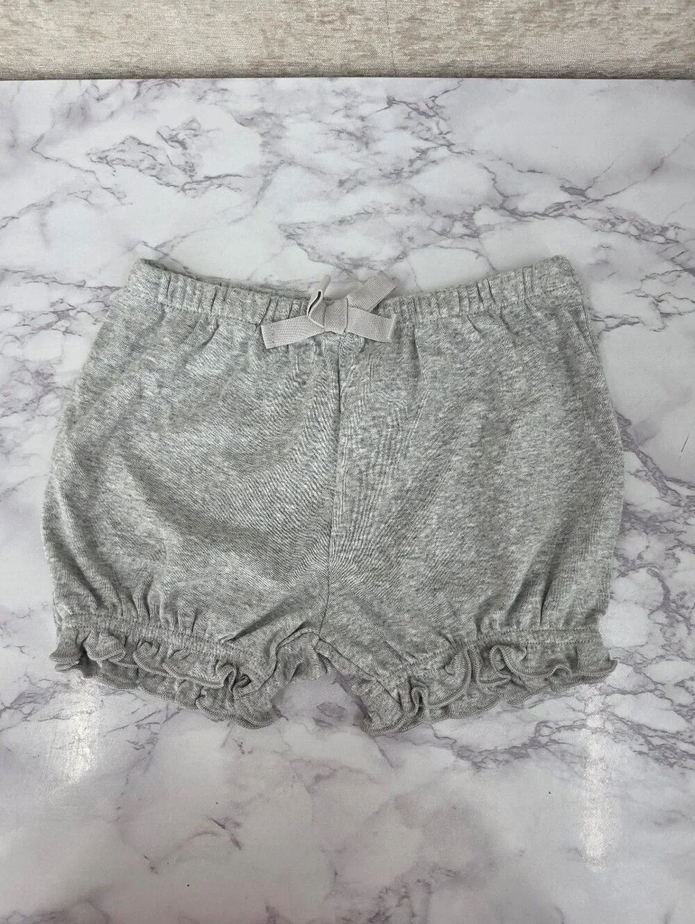 Navy Gingham & Gray Ruffle Girls Toddler Shorts Bloomers Lot Of 2
